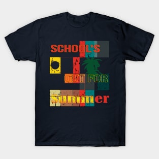 cute retro last day of school school's out for summer teacher T-Shirt